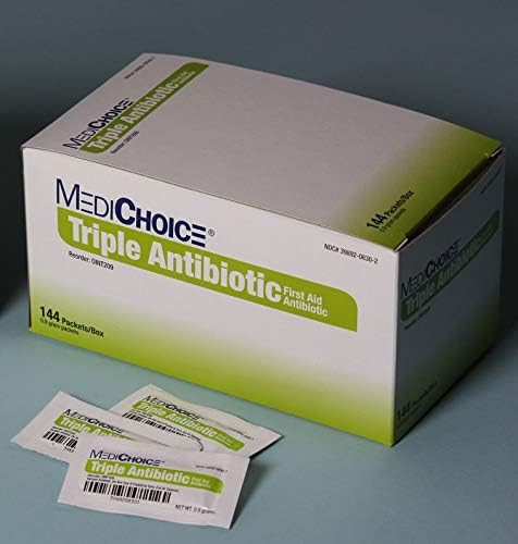 MediChoice First Aid Triple Antibiotic Ointments, .9 Gram Packets, Individually Wrapped, Bacitracin .9 Grams, 1314OINT209 (Case of 1728)