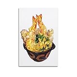 Essen-Poster, Tempura Donburi, dekoratives Gemälde, Leinwand, Wandposter und moderne Familienschlafzimmer-Dekoration, 30 x 45 cm