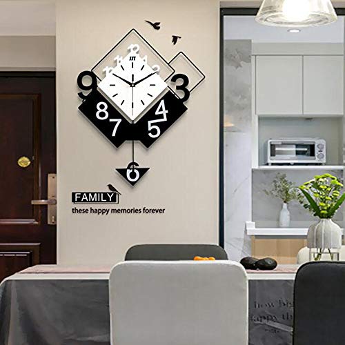 FCX-CLOCKS Kreative Digitale Wanduhr/Pendeluhr, Stille Nicht Tickende Elektronische Uhr, GroßEs Modernes Design Quarzwerk Wanduhr, Hauptdekoration Wohnzimmeruhr (42 X 51cm) Cover