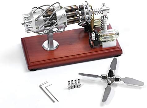 ColiCor Stirling Engine Model 16 Cylinders Swash Plate Hot-air Model Steam Engine Model