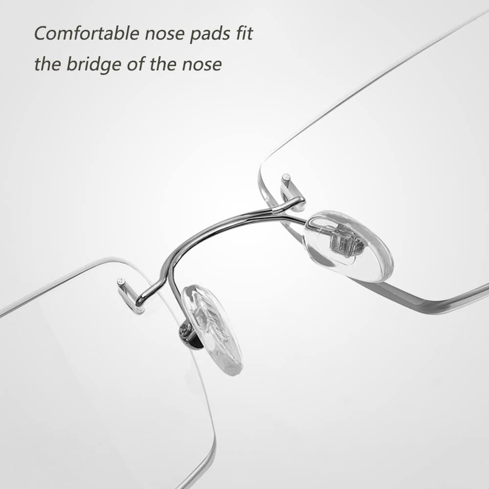 FREAZE HD Negocios Gafas Hombres Gafas De Lectura Sin Marco Anteojos De Lectura Gafas De Computadora Progresivo Multifocal Ligero Anteojos +3.0 (Color : Silver, Size : +1.5)