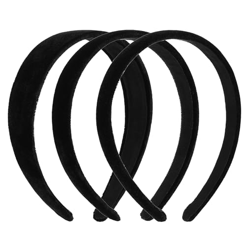 3 Stück Damen Samt Haarreifen, Einfaches Haarreif, Schwarz modisches Haarbänder Breit, Mittel und Dünn Vintage Haarband für Mädchen und Frauen, Mode Haarschmuck