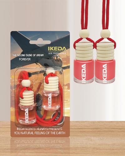 Image of ikeda fragrance Car Air Freshener 4ml Car Scents | 45-Days Keep Fragrance | Automotive Hanging Diffuser Bottles | Remove Auto Odor Long-Lasting Fresh Air for Home Deodorizer (2pcs, Forever)