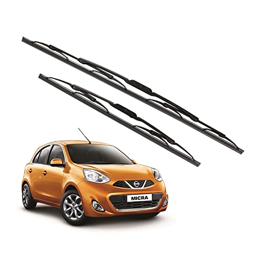 Image of Kylo Windshield Wiper for Micra /Conventional and Traditional Metal Type Windshield Water Repellency Scratch Proof Metal Wiper Blades Suitable for Micra (Driver Side - 21 inch, Passenger Side - 14 inch)