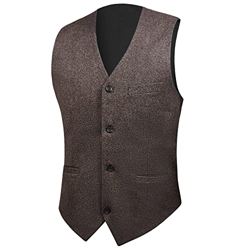 MAGE MALE Retro Tweed Men’s 3 Piece Suit One Button Notch Lapel Thicken Slim Fit Tuxedos Set3