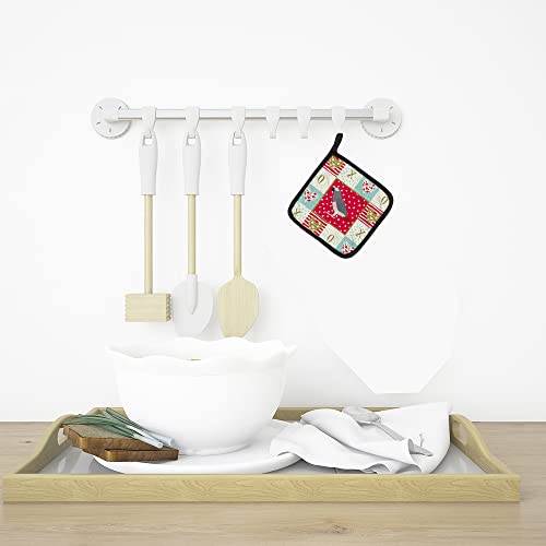 Caroline's Treasures Ck5518Pthd African Grey Parrot Love Pair Of Pot Holders, Red Kitchen Heat Resistant Pot Holders Sets Oven Hot Pads For Cooking Baking Bbq, 7 1/2 X 7 1/2 #TOP3