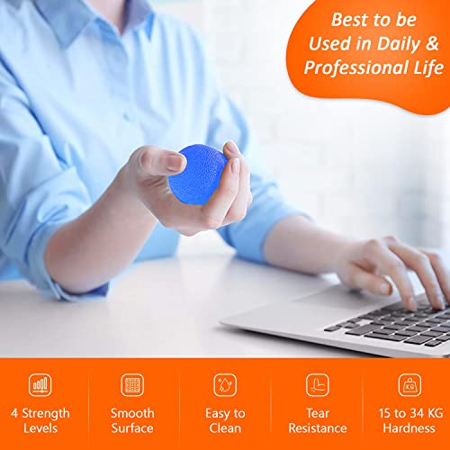 4Pcs-Stress-Balls-for-Adults-Kids-4-Resistance-Level-Yellow-Orange-Blue-Red-Exercise-Ball-Grip-Strengthener-for-Muscle-Focus-Improvement--Strength-Training-Equipment-stress-Balls-Gift-Pack