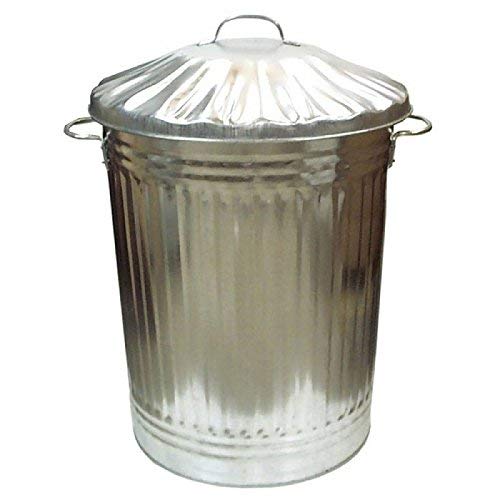 Catergold Large Galvanised 90 Litre Storage Rubbish Dustbin Steel Metal Bin with lid