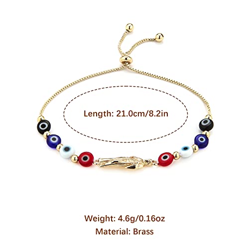 Hzman Evil Eye Bracelet For Women Men 14K Gold Plated St. Jude Retro Evil Eye Beads Luck Protection Stretch Bracelet Jewelry Gift #TOP4