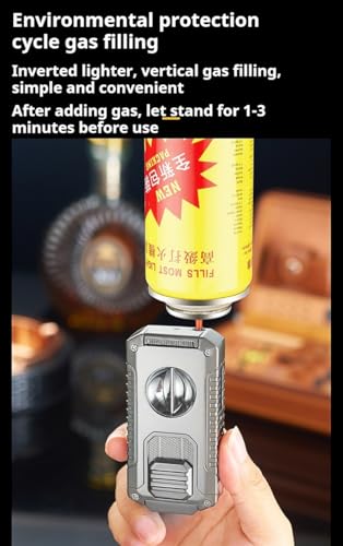 Encendedor antorcha para cigarros 5 en 1 gris miniatura 7
