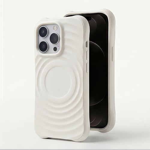 Image of amazon basics Shockproof Case for iPhone 12 Pro Max | Ripple Pattern | Camera Protection | Protective Cover with Enhanced Grip & Wireless Charging Support - White