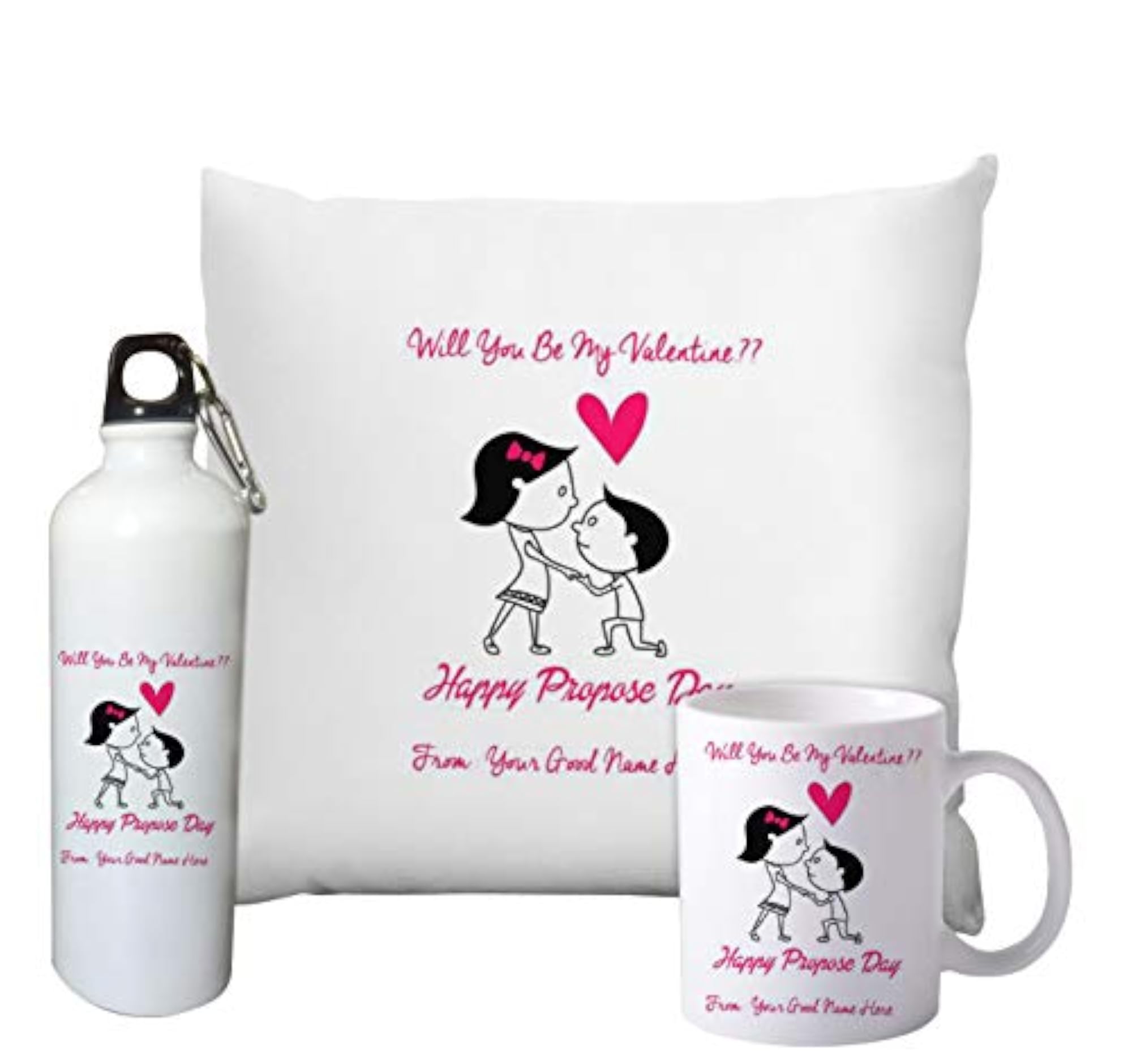 Valentine's Combo Cushion Cover & Ceramic Coffee Mug Set