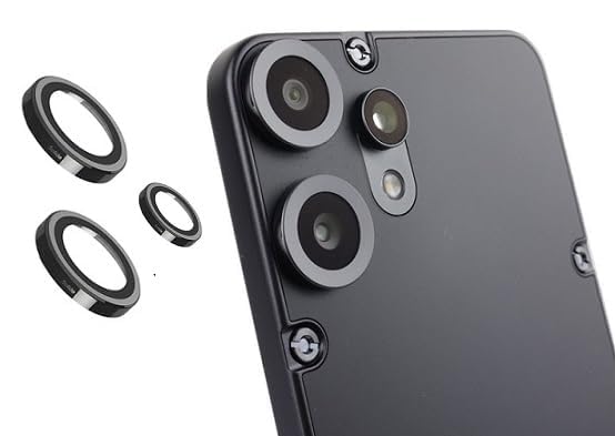 Image of Lens Glass Camera Ring Lens Protector for Nothing CMF Phone 2 Pro 5G, 9H Hardness,Full Coverage Camera Metal Ring Ultra-Thin /Clear /Black (Pack of 3)