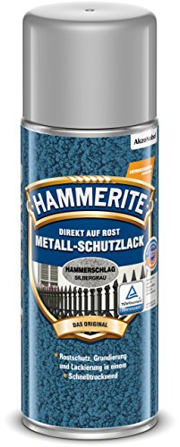 Preisvergleich Produktbild Hammerite Metallschutzlack Spray Hammerschlag, 3in1- Rostschutz, Silbergrau, 400 ml