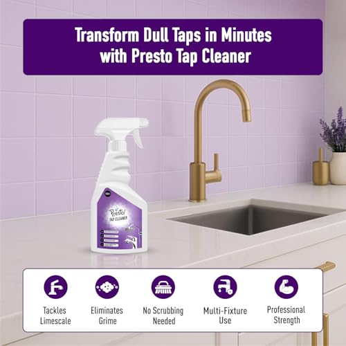 Image of Amazon Brand - Presto! Tap Cleaner | 500 Ml | Limescale & Grime Fighter | For Bathroom, Kitchen, Sink Fitting Taps
