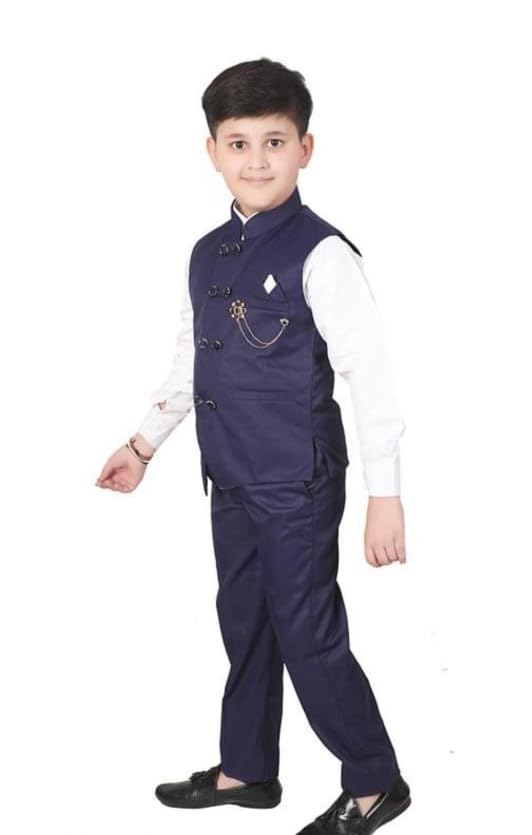 Image of Akshita Trading Kids Shirt, Waistcoat and Pant for Boys