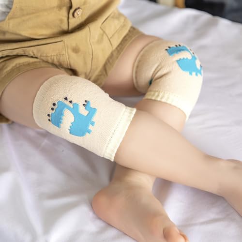 ZAMXHUG 4 Paar Knieschoner Baby Krabbeln - Anti Rutsch Krabbelhilfe,Mädchen Junge Krabbelschoner Stulpen mit Gummipunkte Elastische Baby Knieschützer, Baby Knie Socken mit Anti- Rutsch-Noppen