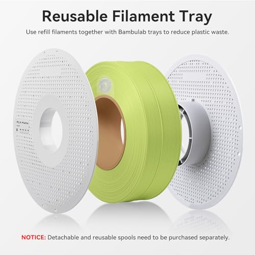 CCTREE Original PLA Matte Refill Filament 1.75MM, High Toughness&High Speed, Easy Printing with RFID für Bambu Lab A1/X1/P1/H2 AMS 1KG +/- 0.03mm (ohne Spule) (Knochenweiß 11103)