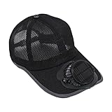 Sun Hat with Fans, Solar Fan Hats for Men, Breathable Mesh Baseball Caps for Gardening Hiking Outdoor Sports Construction Work Beach Dad Men
