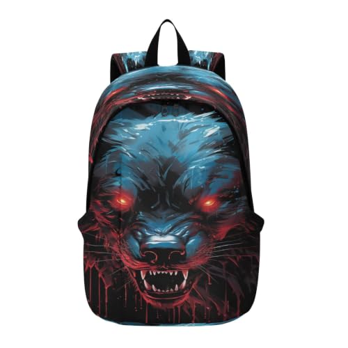 Sac à dos loup noir en colère idéal pour les voyages et le lycée