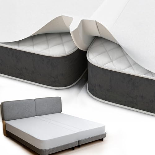 Vekkia 2-in-1 Split King Gap Filler with Built-in Fitted Sheet 75x75