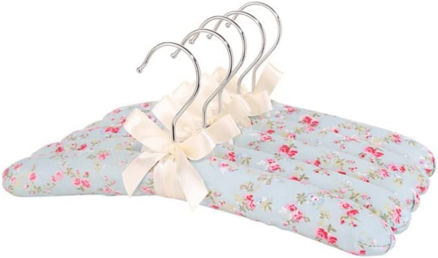 5pcs Flower Printed Cotton Fabric Sponge Hanger Elegant Sponge Padded Clothes Suit Dress Hangers Printing