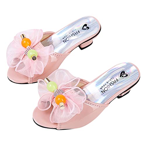 EnJoCho Toddler Little Kid Girls Flower Crystal Pump Sandals Love Princess Slipper Sandals Shoes Bunny Slippers for Girls