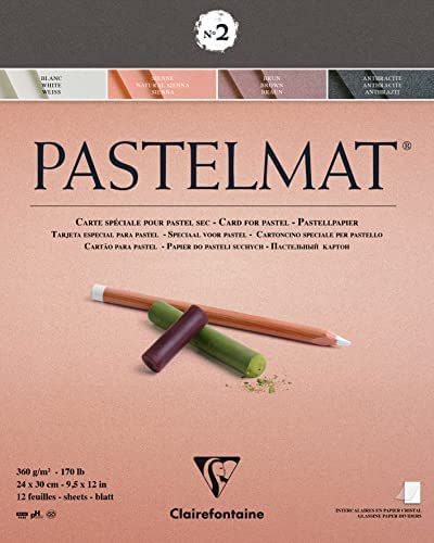 Clairefontaine 96007C Pastelmat, Glued, 24X30Cm, 24 X 30 Cm, Assorted Colours #TOP8