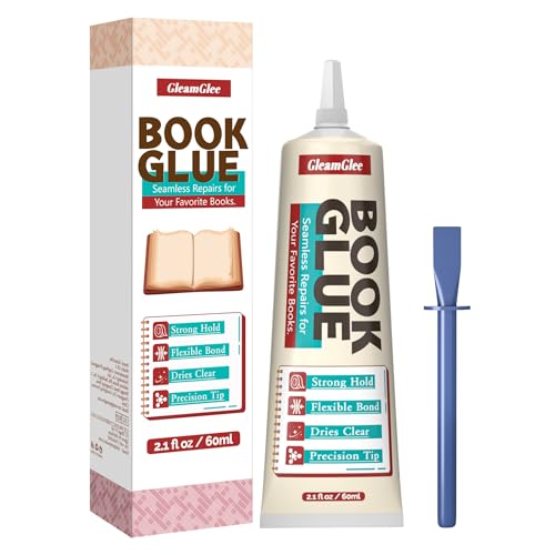 Book Glue, Dries Clear & Flexible Book Binding Glue Adhesive, Used for Bookbinding and Book Repair, Book Nook, Framing, Collages, Paper Art and Crafts