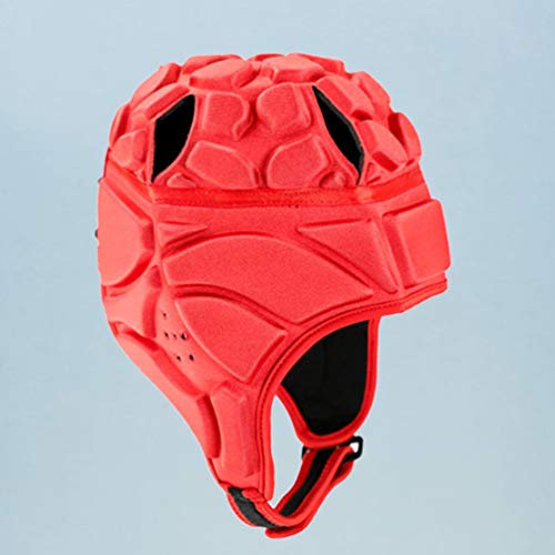 Winomo Football Rugby Helmet Rugby Soft Helmet Soccer Headgear Scrum Cap Football Headguard For Adult Football Player Red #TOP4