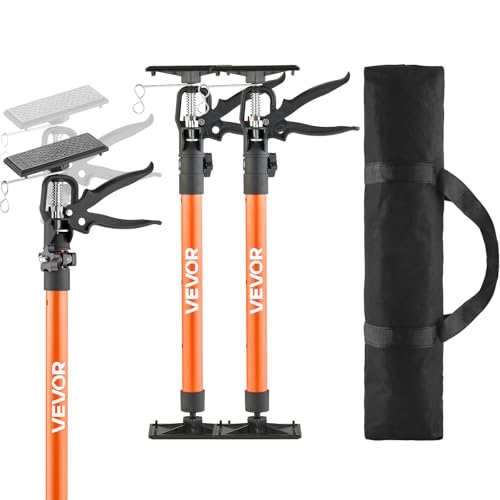 VEVOR Cabinet Jack Support Pole, 2-Pack, 20.8-45.2 Inch Steel Telescopic Quick Support Rod, Adjustable 3rd Hand System up to 154 lbs Capacity for Installing Cabinets, Lifting Drywall, Cargo Bars