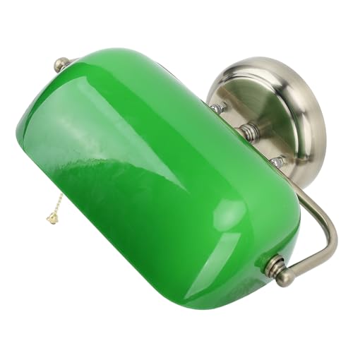 Fafeicy Lampada da Parete del Banchiere Verde Vintage, Luci a Parete retrò con Pale Industriale con Interruttore a Catena a Trazione per Sala da Letto Sala da Letto