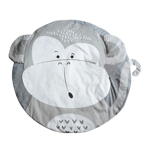 mophrati Coperta da gioco per giocare a gattonare con motivo a cartoni animati per tappetino da gioco Tappetino in poliestere con sensazione delicata e commovente Animale adorabile, Scimmia