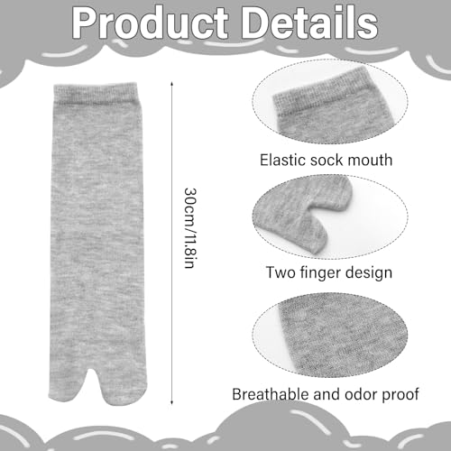 6 Pairs Japanese Toes Separated Cotton Elastic Split Socks for Unisex Free Size2
