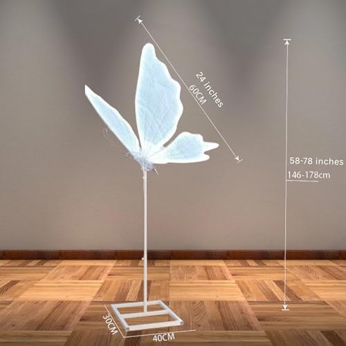 Giant Decorative Butterfly Stand, White, 24 inch Wing Span, 58-78 inch Height, Wedding and Event Decor by Generic - Image 8