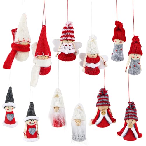 SingingWang Adornos para árbol de Navidad, diseño de Elfo (muleta-SB) (12 Piezas)