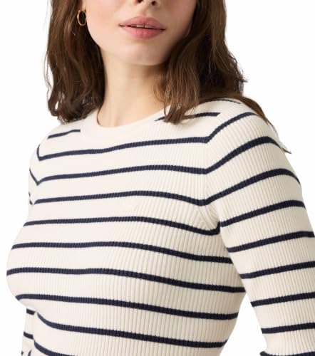 Levi's Rib Crew Sweater Brandy Stripe Egret NAV – Ansicht 2