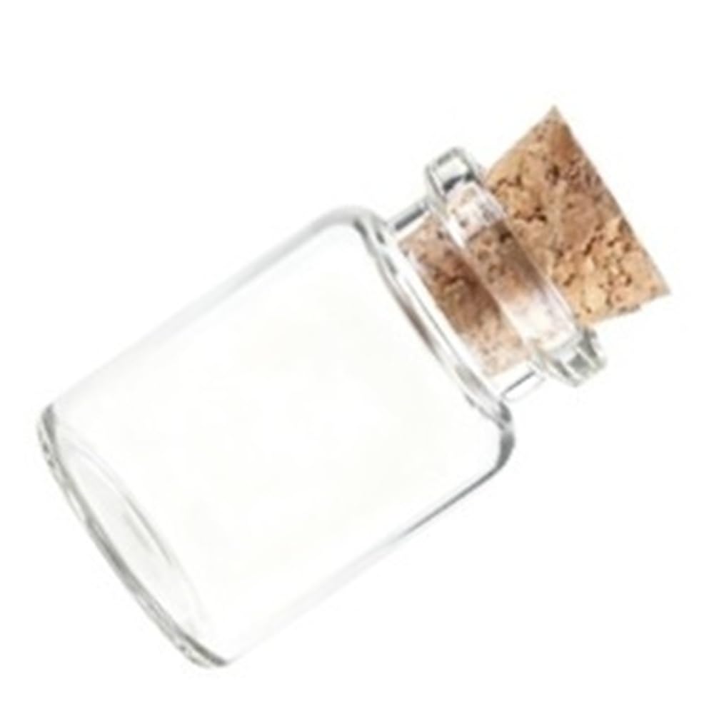 GOCENJIU Small Storage Vial 5pcs Small Vials Mini Glass Bottles for Home Decorations, Transparent Jars Containers with Cork Stopper