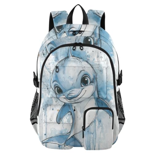 Mochila de viaje grande y mochilas de trabajo para hombres de 17.5 pulgadas con delfín