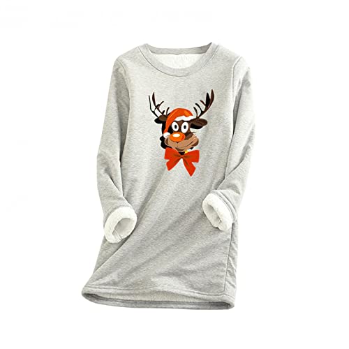 GFGHH Damen Plüsch Warmer Pullover Nachahmung Lammhaar Futter Lässig...