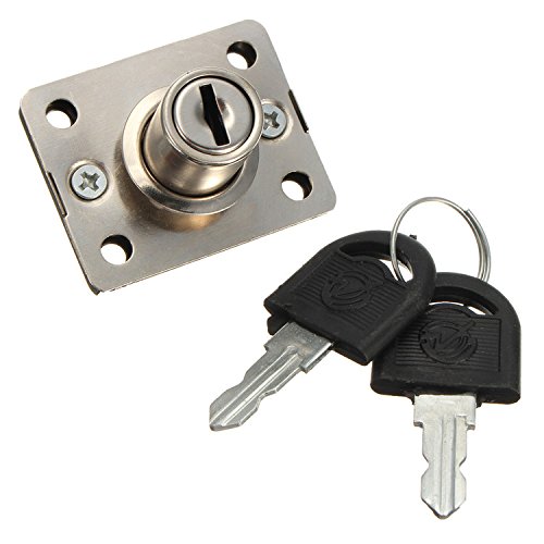 Baogu Silber Metal Desk Drawer Dead Bolt Lock For Drawer Box Cabinet Cupboard Panel + 2 Keys