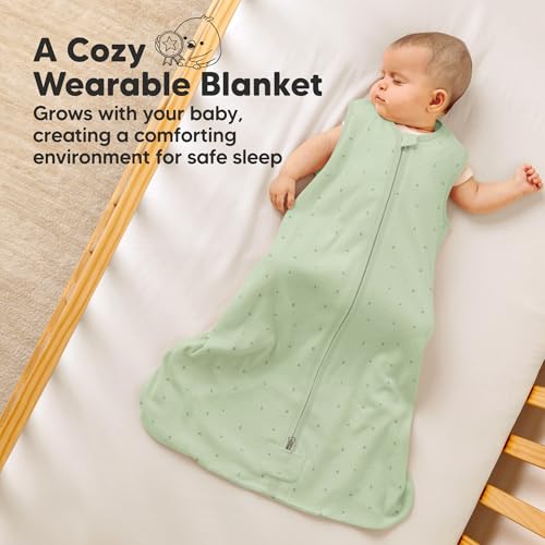 Image of 2-Pack Baby Sleep Sacks, Zipper Wearable Blanket - 100% Organic Cotton 0.5TOG, Soft Lightweight Toddler Sleeping Sack 3-6 months, Easy to Wear Newborn Swaddles Sleepsack (Bunnies, S)