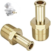 Fuel Hose Line Fitting Adapter 65380 for Holley 12-289-11 & 350 SBC Fuel Pump, Fuel System Adapter Fits Holley 12-803 Bypass Pressure Regulator for Ford Mustang 289, 3/8 Inch NPT to 3/8 Inch Barb-2pcs
