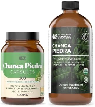 Complete Natural Products Chanca Piedra 100 cápsulas y extracto de piedra de chanca paquete de 8 onzas