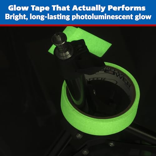 Image of Gaffer Power Glow in The Dark Gaffer Tape 1 inch x 15 ft - Photoluminescent Safety Tape, No Residue, Made in USA, Cloth Tape for Stairs, Exits, Walkways & Hazard Marking