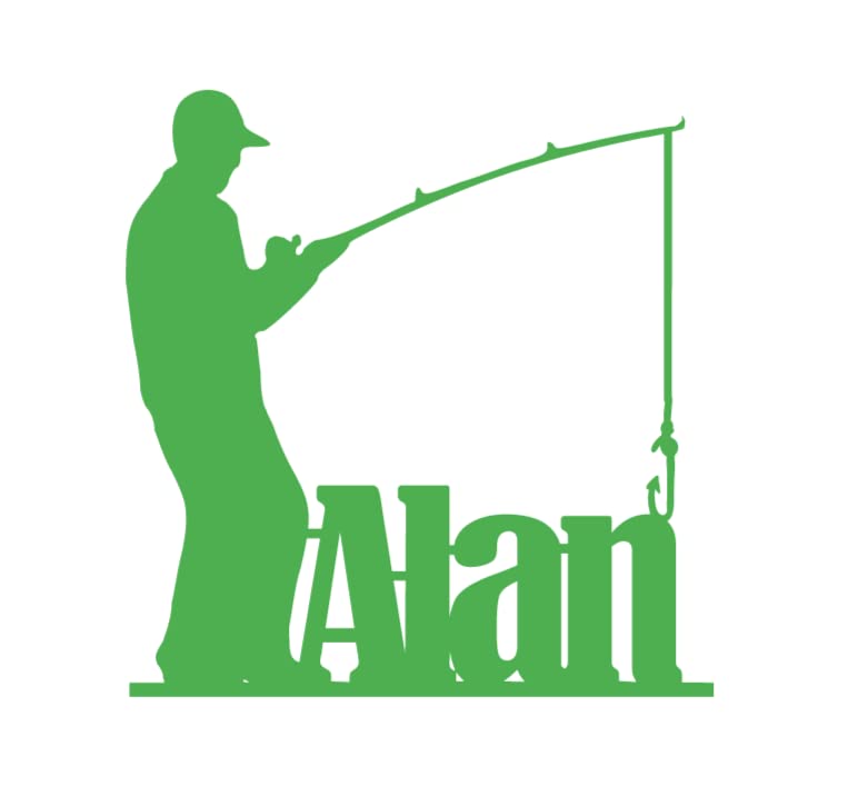 Personalised Cake Topper Fishing Card Birthday Celebration Fisherman Personalised Glitter Customised Any Name Age Fishing Angler, Handmade