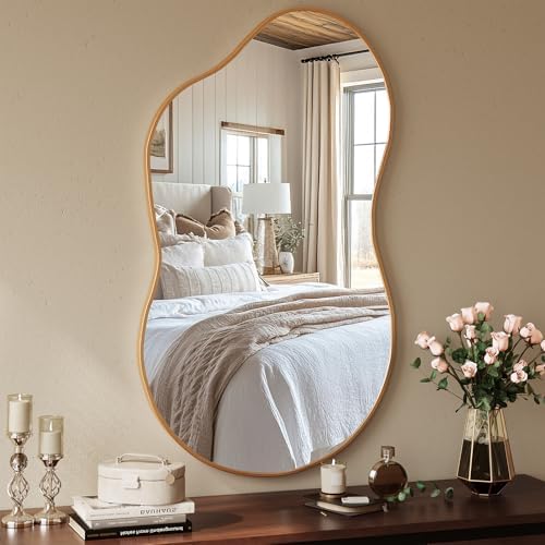 MAMIZO Miroir asymétrique, 66 x 116 cm, miroir mural de forme irr...