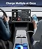 Wigoo 4-Port 45W Fast Charge Retractable Phone Charger Hub for Tesla Model Y (2021-2025) and Model 3 (2021-2023), USB-C & Lightning, Black or Silver #1