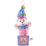 Christopher Radko Hand-Crafted European Glass Christmas Decorative Ornament, Baby Bear Surprise