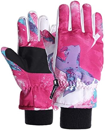 UTTPLL Kids Waterproof Snow Gloves Sport Ski Gloves Warm Winter Mittens Children Outdoor Snowboard Mittens for Boys Girls Pink One Size(Fits 8-14Years)